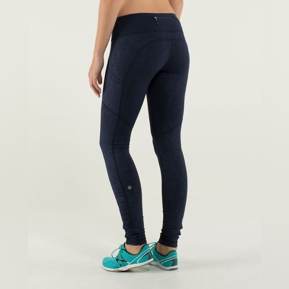 Lululemon Speed Tight Luxtreme Paisley Emboss Inkwell Mid Rise Leggings EUC Sz 6 - Picture 2 of 12